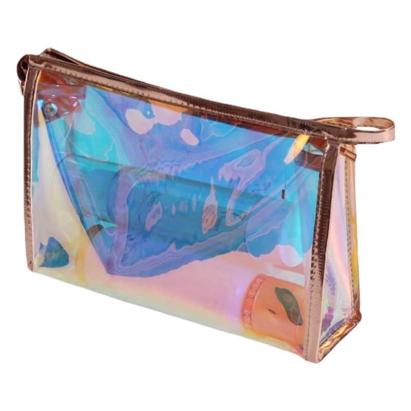 Comercio exterior transfronterizo al por mayor multifuncional color mágico láser bolsa de cosméticos bolsa de almacenamiento portátil Procesamiento de logotipo en stock