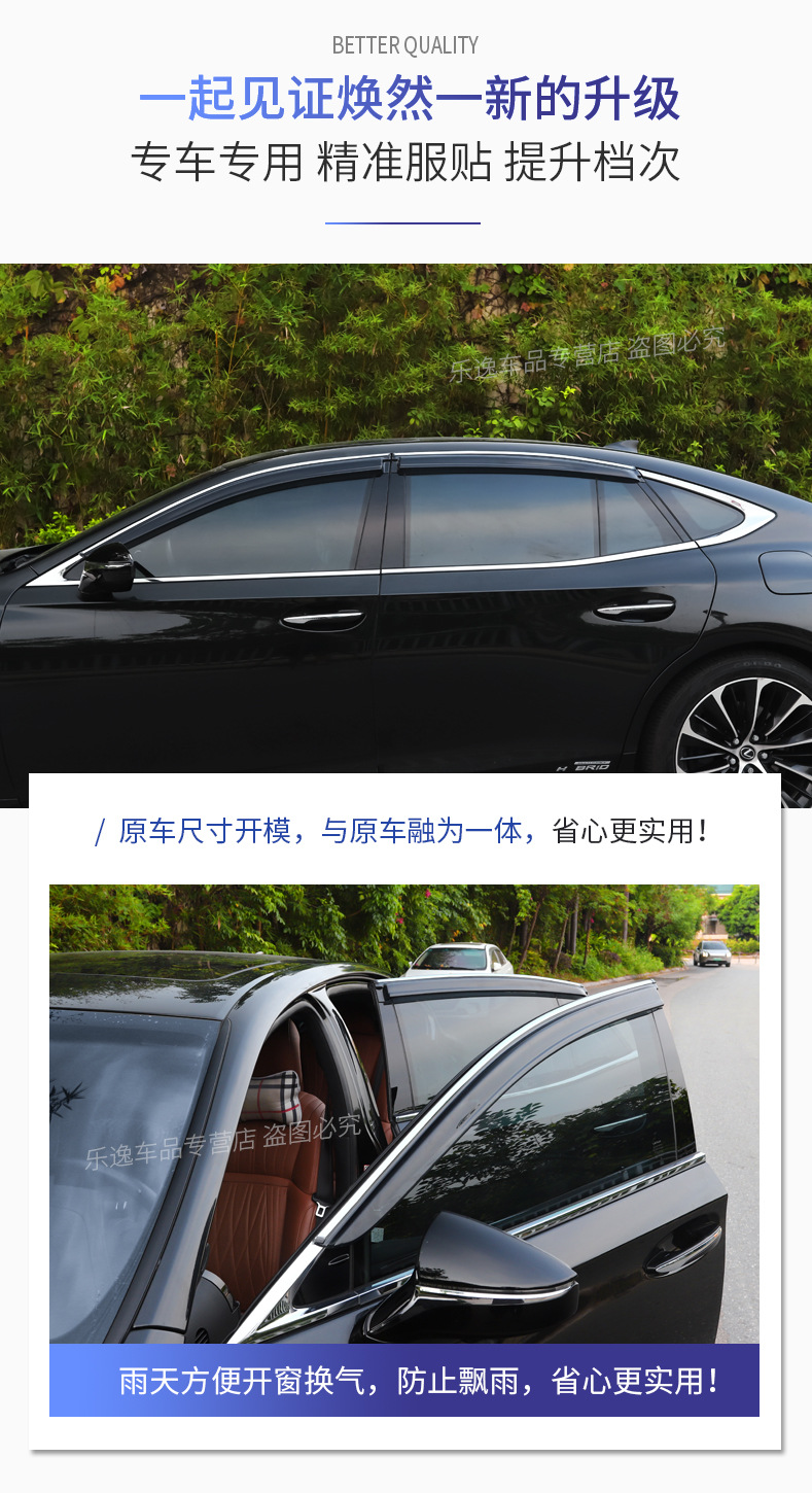 Suitable for 2018-2026 Lexus LS500h/350 models: window rain visors, rain guards, and rain deflectors for modification