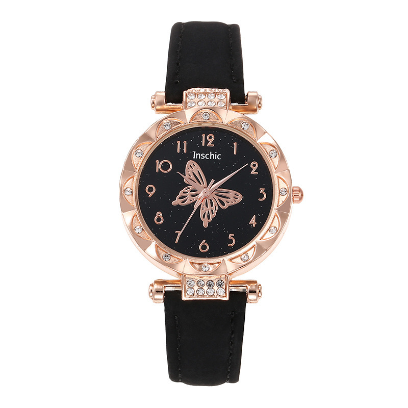Foreign Trade TikTok Watch Women's Fashion Simple Quartz Watch Butterfly Digital Belt Watch watches