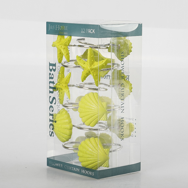 Cortina de ducha de resina hebilla de baño 12 piezas C-tipo gancho abierto cortina hebilla colgante anillo cortina partición puerta cortina Accesorios