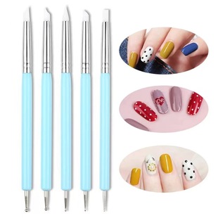 Cross-border new 5 PCs silicone indentation point drill pen pottery tool clay sculpture engraving pen nail art pen silicone embossing pen beauty