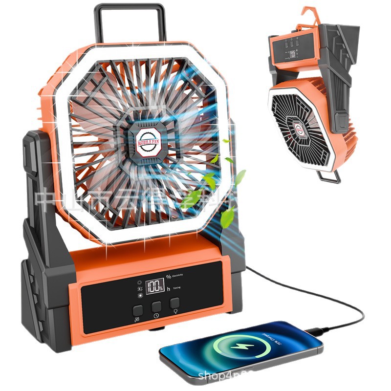 Transfronterizos para 2025 ventilador de pantalla recargable ventilador de camping ventilador portátil ventilador al aire libre