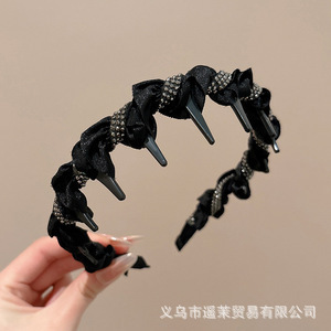 韩系蓬松高颅顶发箍女2025新款波浪带齿洗脸防滑头箍发卡发饰头饰|undefined