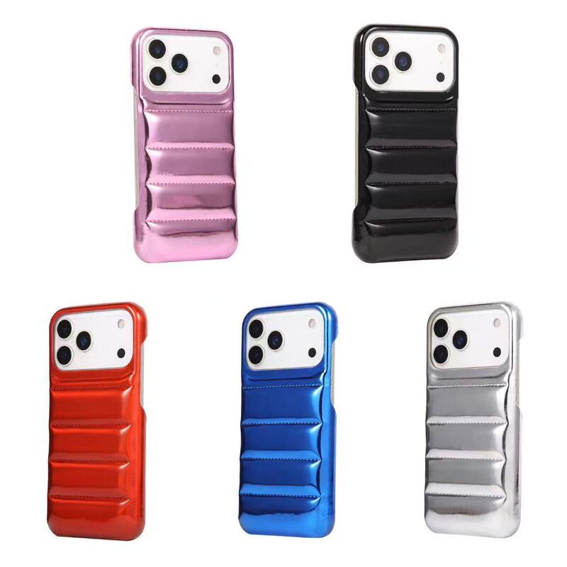 Korean Version Aurora down Jacket iPhone 17 Phone Case Glossy High-End Laser Suitable for Apple 16 Pro Max Case