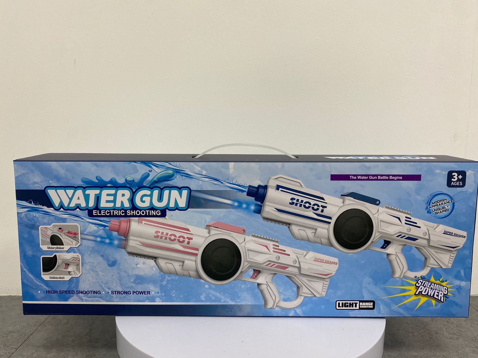 Pistola de agua eléctrica (rosa) Embalaje de caja de color inglés