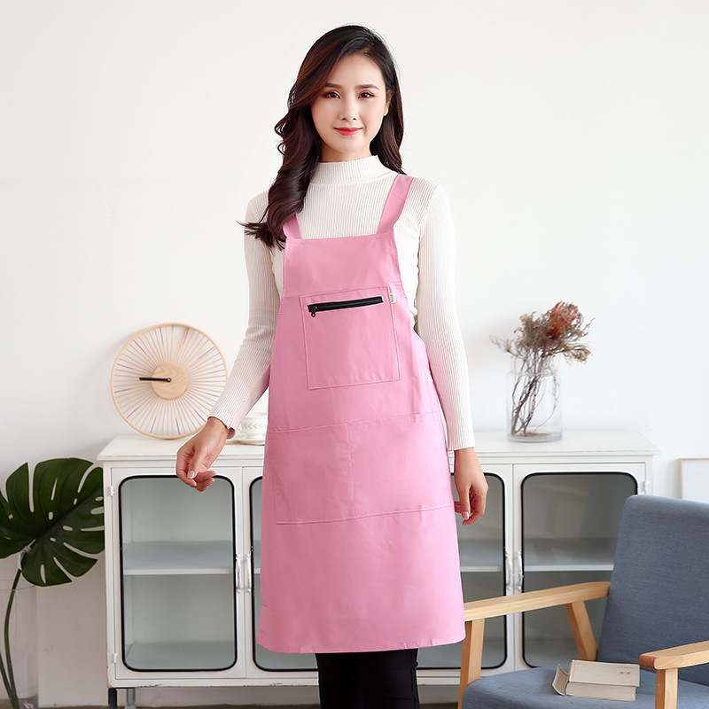 가벼운 핑크 스트랩 가죽 앞치마