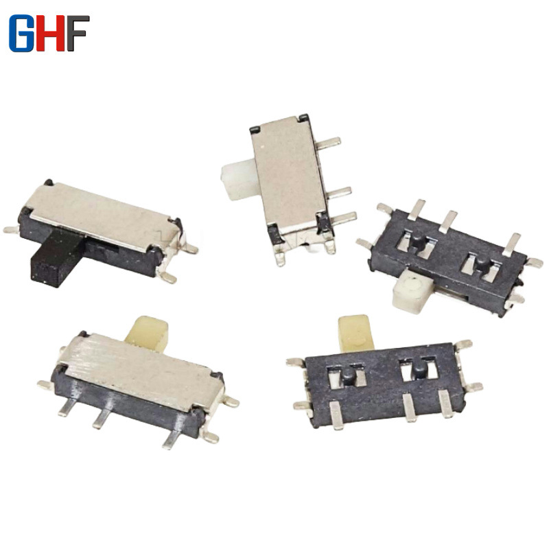 七脚微动拨动开关贴片二档MSK-12C02/C01黑柄H1.5白柄2.0黄柄2.5