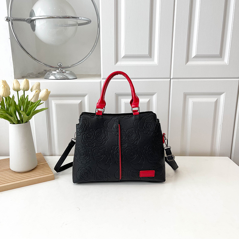 2024 new cross-border handbag, a large-capacity single-shoulder cross-border bestseller with soft leather embossed single-shoulder for women Item Picture