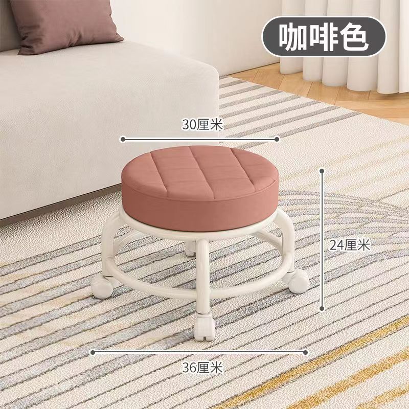 （双层咖啡色-加厚坐垫）静音防滑轮