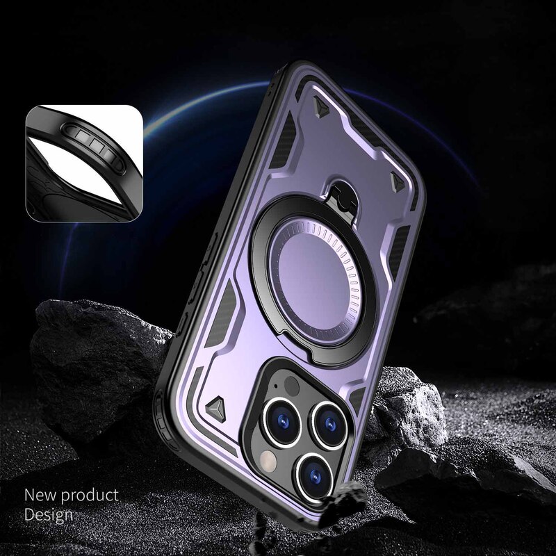 Suitable for Iphone16Pro Rotating Stand Mobile Phone Case 15Plus Armor 14Max Apple 13 Magnetic Protective Cover Suitable for Iphone16Pro Rotating Stand Mobile Phone Case 15Plus Armor 14Max Apple 13 Magnetic Protective Cover