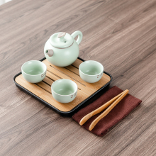 小型功夫茶具套装家用会客整套泡茶壶茶杯碗自动小茶盘简约茶台瓷