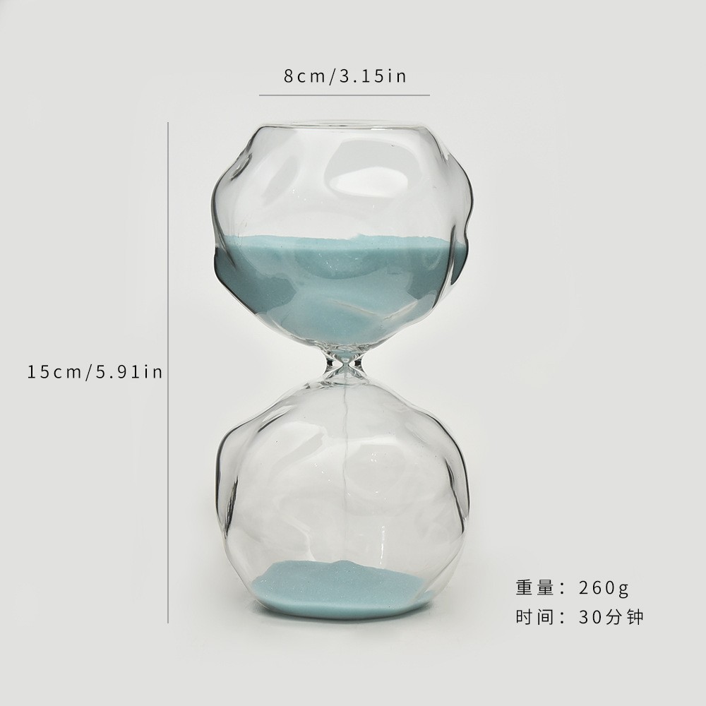 Nórdico hogar reloj de arena de vidrio de forma especial temporizador 30 minutos arte reloj de arena creativo regalos fábrica de decoración para el hogar