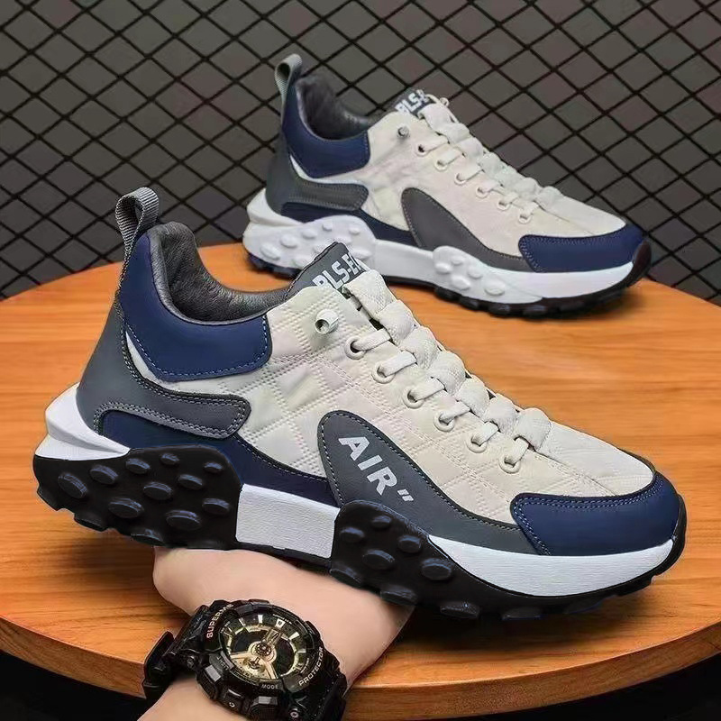 Men's Shoes 2024 Autumn and Winter New Casual Sports Running Shoes Men's Versatile Thick Sole Wear-Resistant Soft Sole Heightening Dad Trend