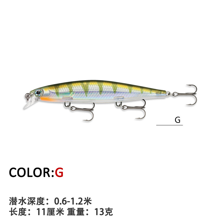 7 Colors Sinking Minnow Lures Deep Diving Minnow Lures Fresh Water Bass Swimbait Tackle Gear