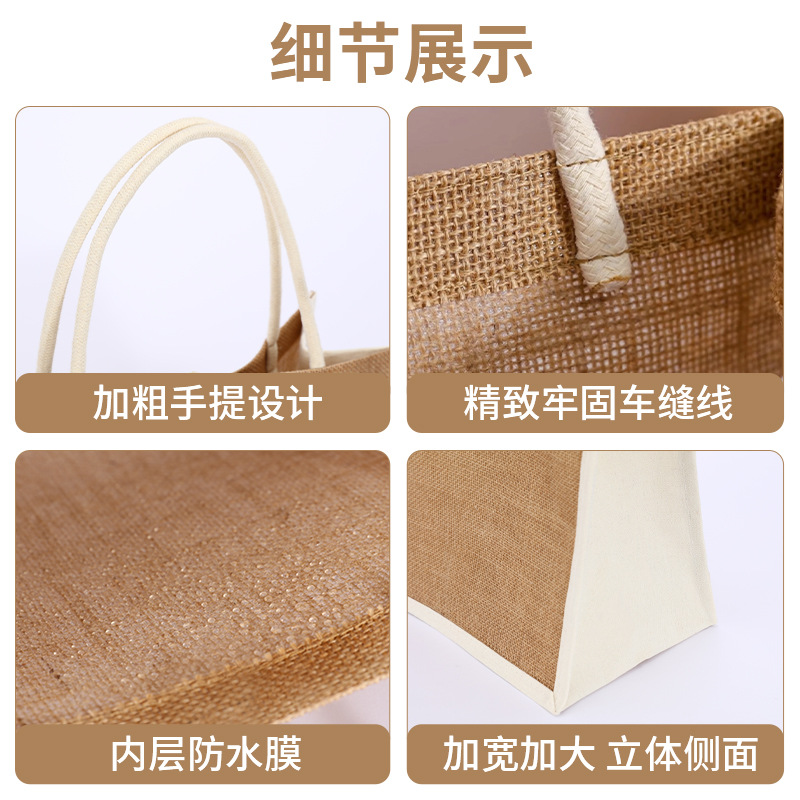 Bolsa de mano logotipo al por mayor moda para salir bolsas de almuerzo de estudiantes bolsas de almuerzo bolsas de regalo bolsas de lino bolsas de lona