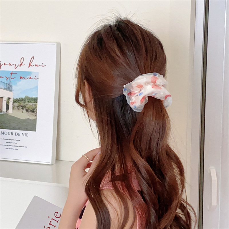 7g Weight Hair Tie Hair Accessories Type 1 Piece Quantity Daily, Street Occasion Cloth Material Flower, Horse Pattern Women's Gender Sweet Style Handmade, Handmade Craft Sweet Women's Flower Horse Cloth Handmade Hair Tie 14