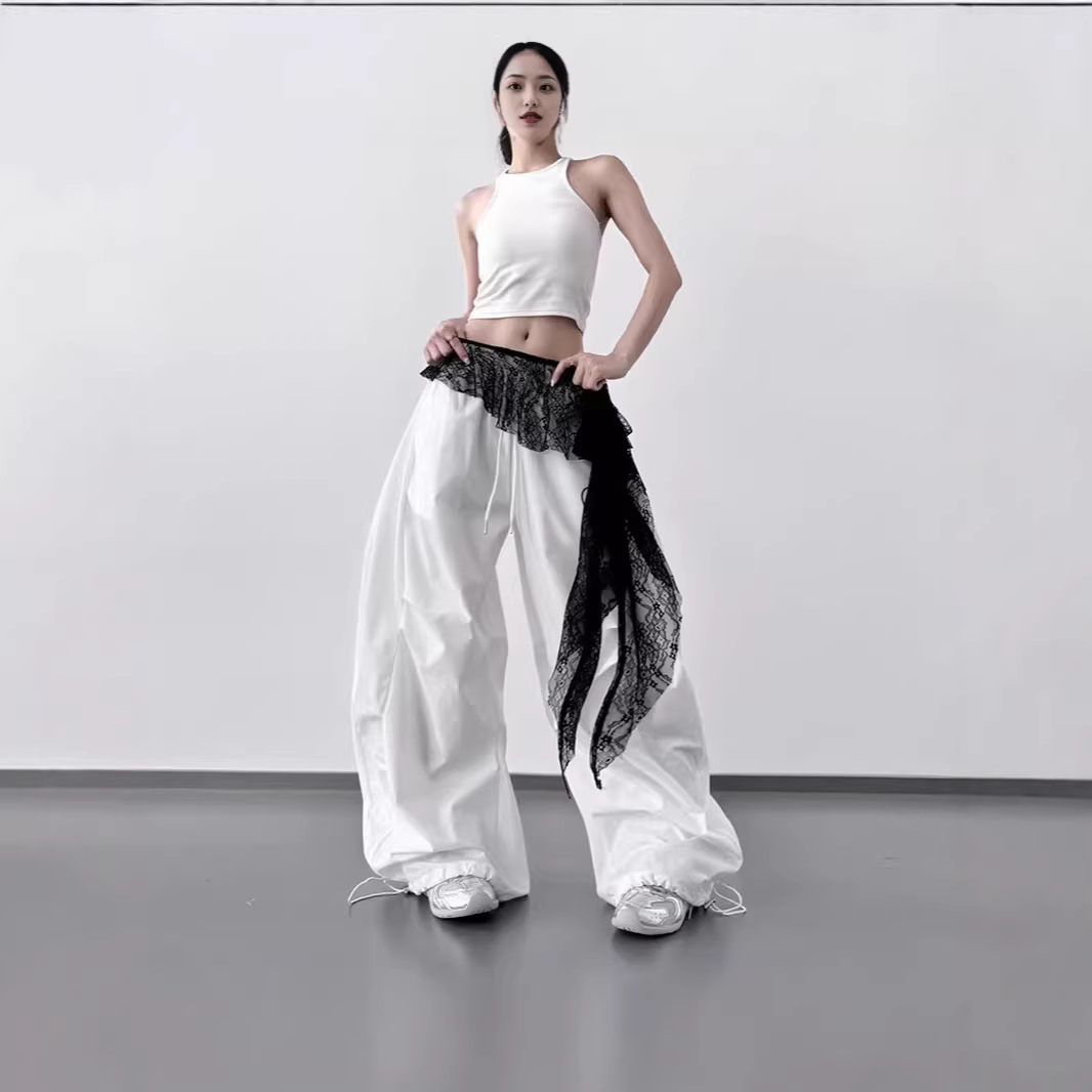 蕾丝屁帘叠穿高级三角巾花边系带街舞跳舞腰搭百搭潮流裙帘蕾丝女