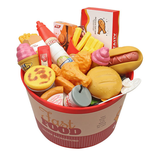 Douyin Burger Tent Pretend Play Simulation Kitchen French Fries Fried Chicken Burger Role Play Interactive Set Toy