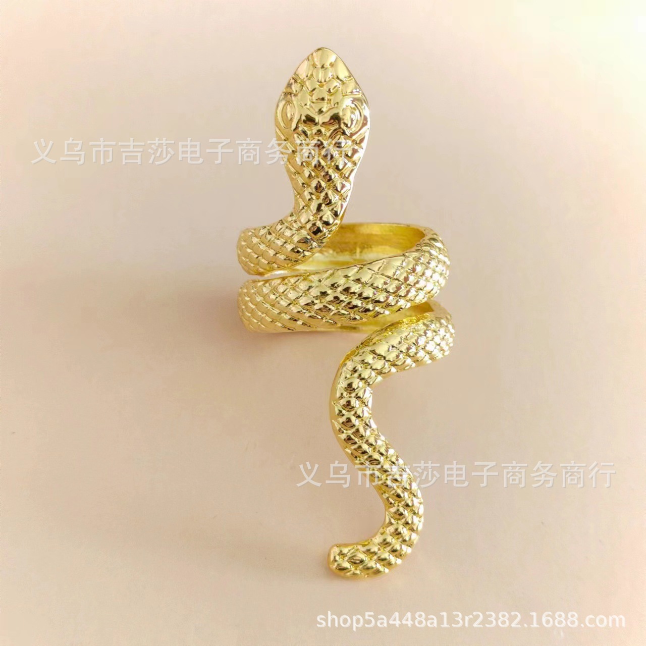 El comercio exterior de Europa y América largo fresco de los hombres guapos patrón de serpiente anillo punk estilo en forma de serpiente animal retro exagerado 4 piezas anillo conjunto