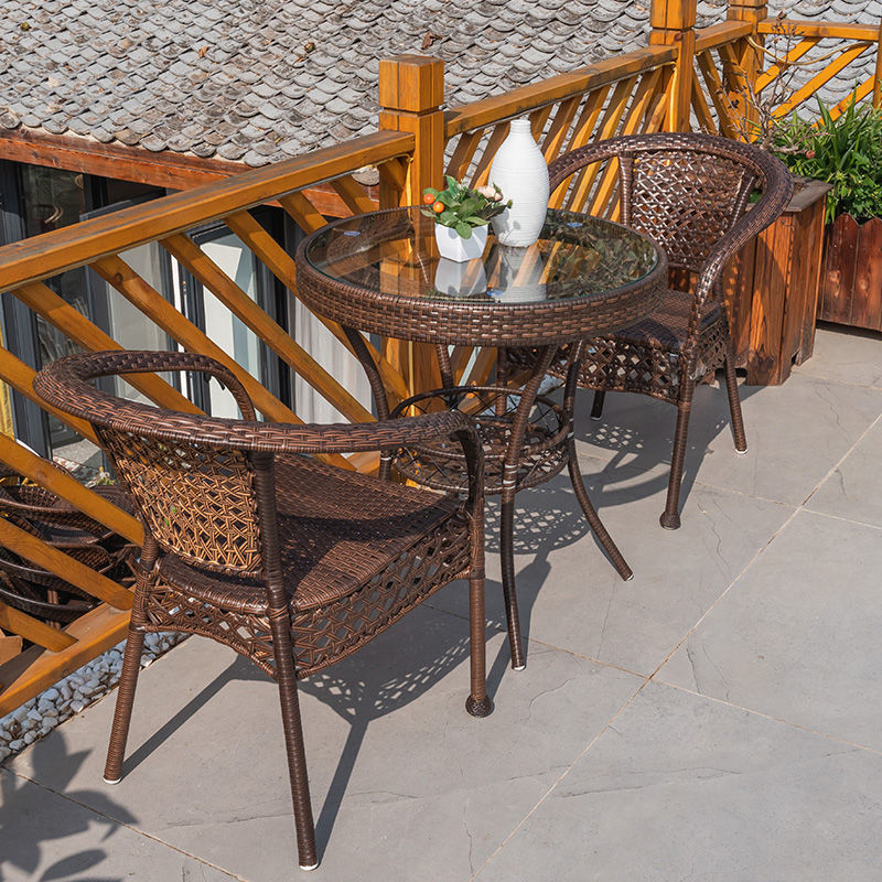 70 더블 레이어 원형 테이블 + 의자 2개