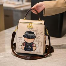 大容量背影小熊卡通可爱双肩包女包2025新款书包女高级感单肩背包