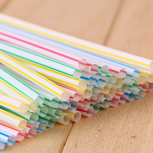 Factory direct sales wholesale disposable food grade beverage soy milk plastic straws color strips and elbows 100 pieces