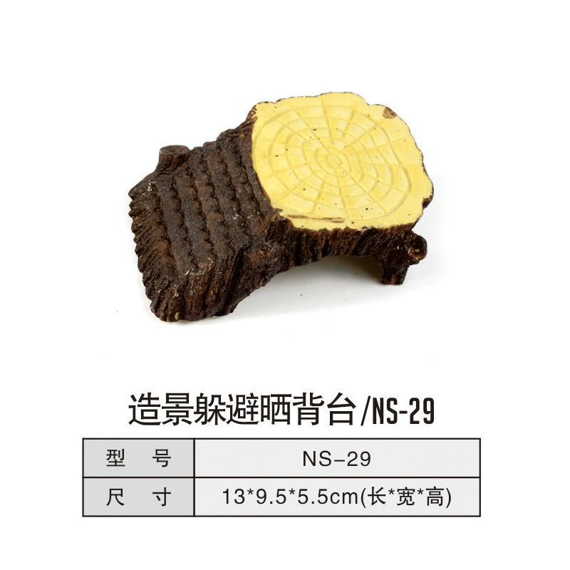 Черепаха Солнечная спинка Ночное восхождение Ящик для домашних животных Танк для черепах Тропический лес Смола Пещера Моделирование дерева Избегание солнца Стол