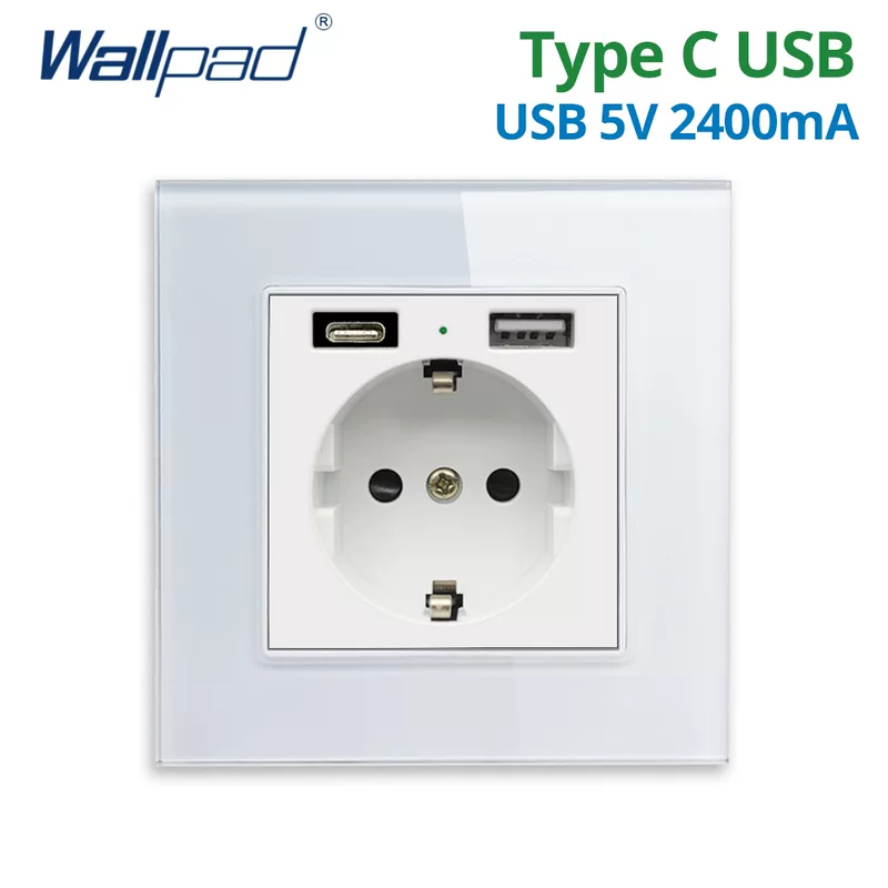 Порт зарядки USB Type C Wallpad 5V 2400mA EU немецкий испанский SOC