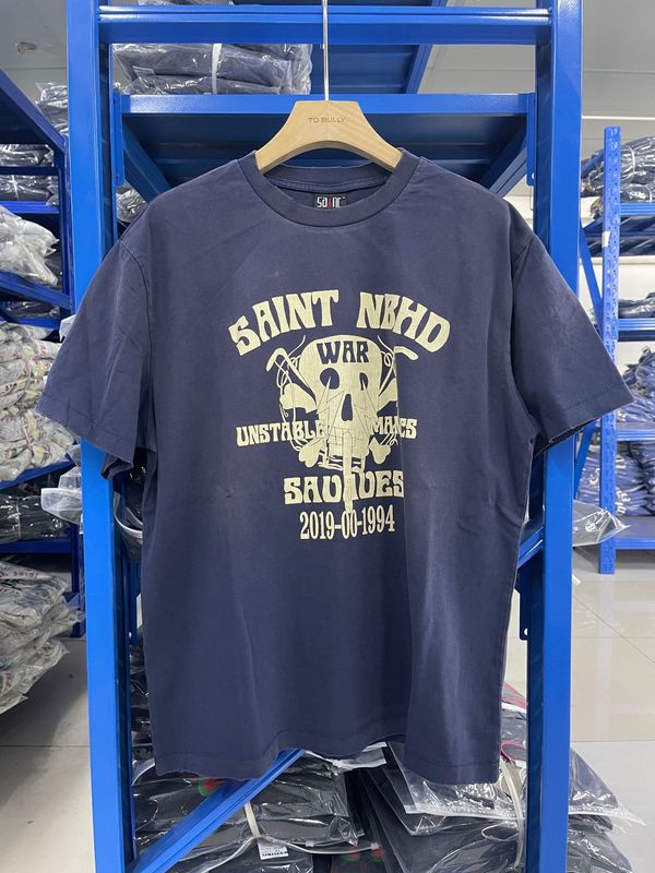 高品質 SAINT MICHAEL ICON ウォッシュ加工 オールド半袖 アメカジ レトロ プリント カップル Tシャツ 男女兼用|undefined