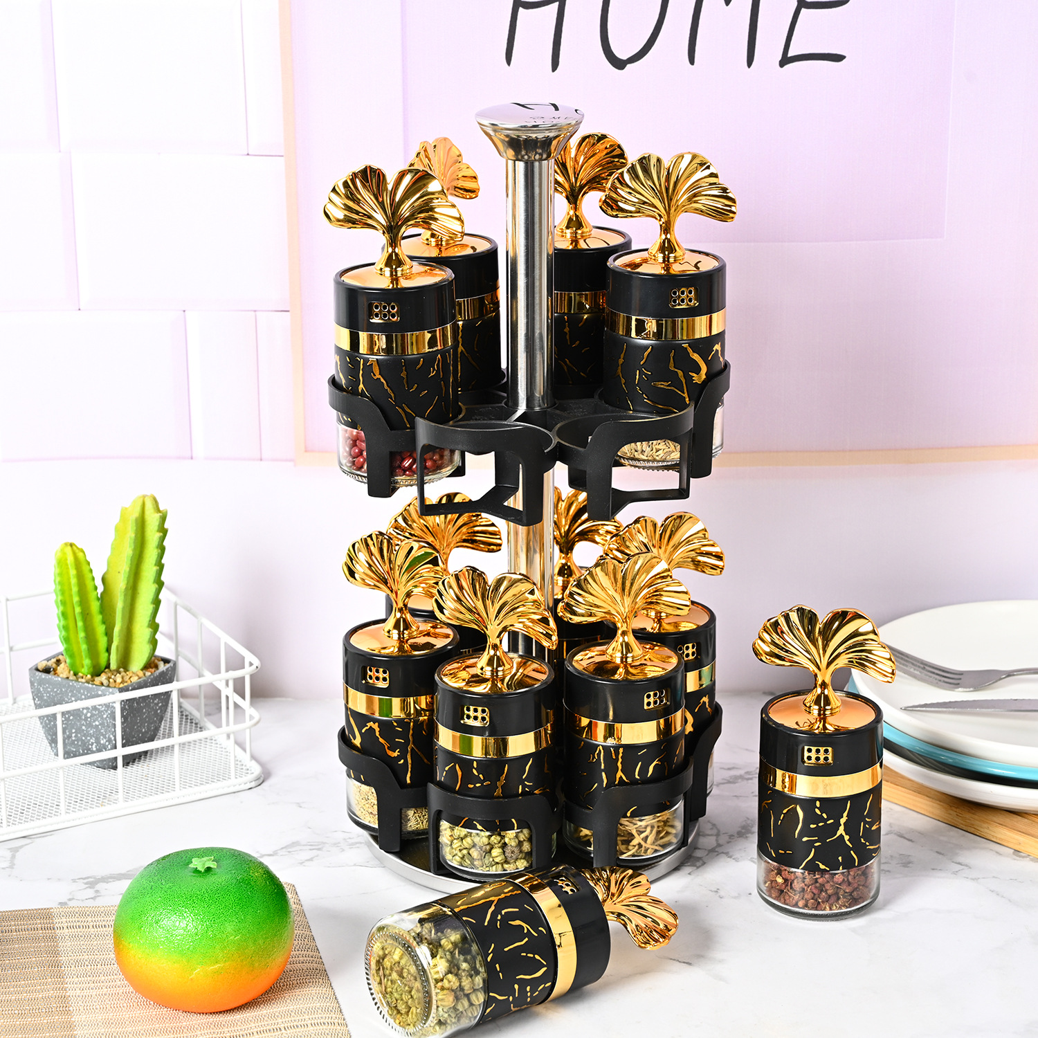 Amazon botella de condimento de cocina vidrio botella de pimienta botella de condimento con agujero giratorio tarro de condimento