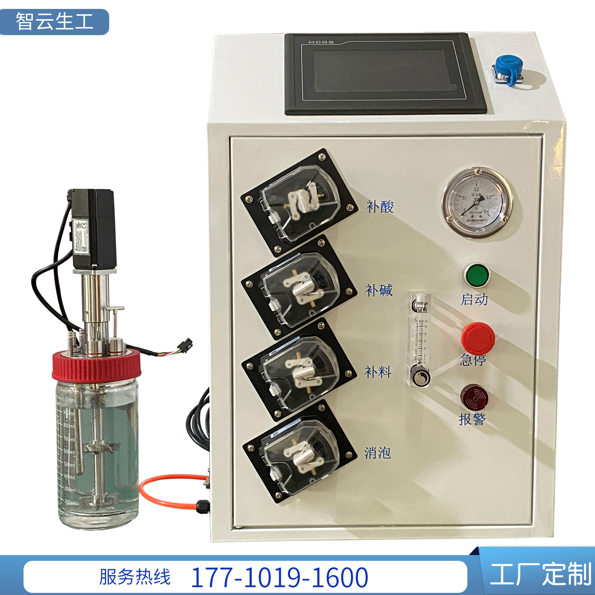 玻璃生物反应器 玻璃发酵罐  0.5L 源头厂家