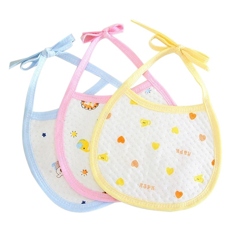 Amazon wholesale baby waterproof three-layer bib cotton baby special foreign trade saliva towel lace bib towel