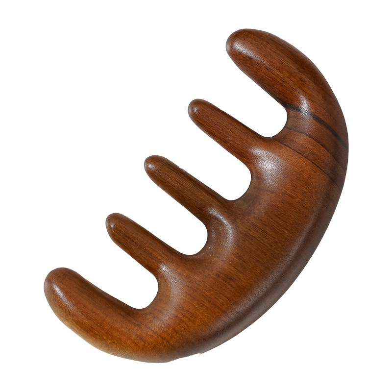 Cabeza redonda cabeza de Peine de sándalo peine meridiano peine de masaje peine de sándalo dorado portátil diente ancho peine de cinco dientes suministro directo de fábrica