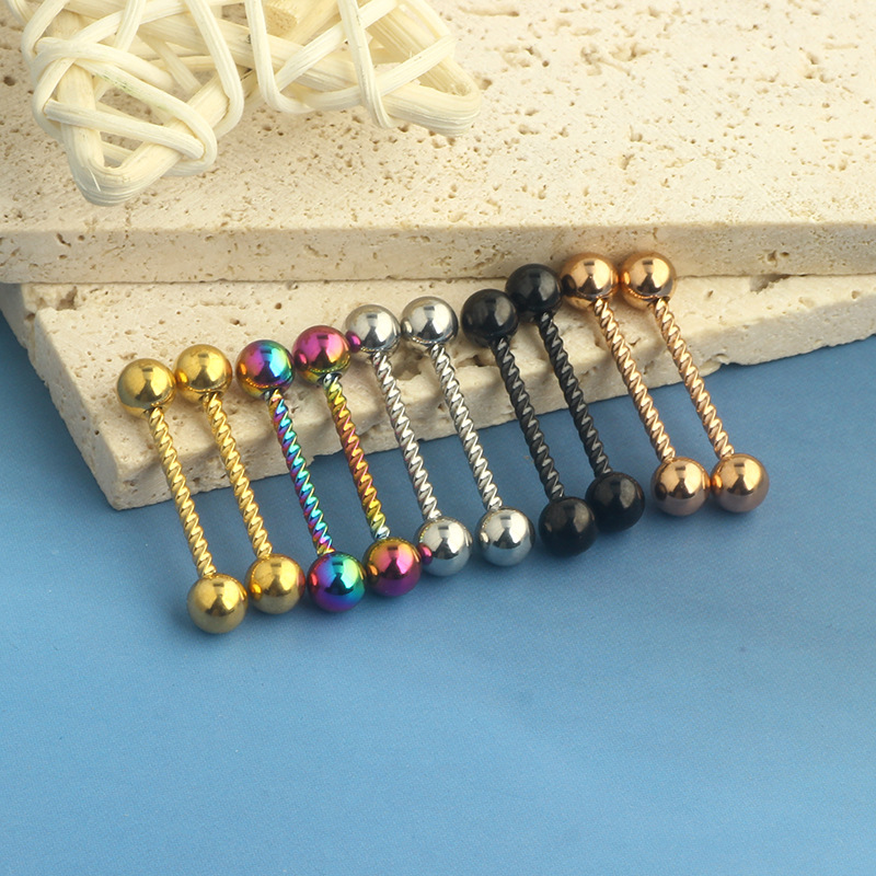 16G labret stud size and finish detail