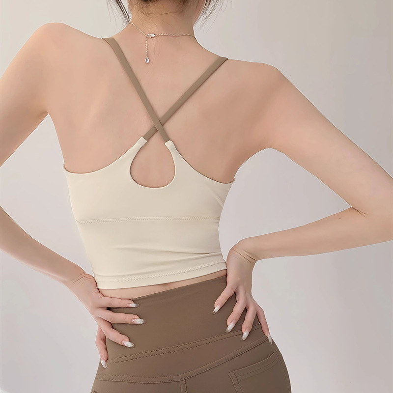 Women's Sports Camisole with Quick-Dry, High-Elasticity, and Built-In Bra Pads, Yoga Bra, Fitness Underwear, Outerwear, 2026 New Model Top