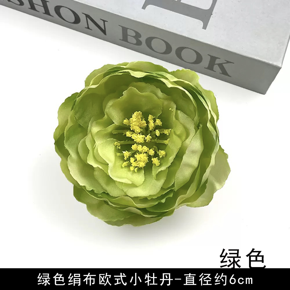 Simulación verde flor al por mayor flor falsa hecha a mano material pinza de flores accesorios de tocado de flor pequeña decoración del salón de bodas