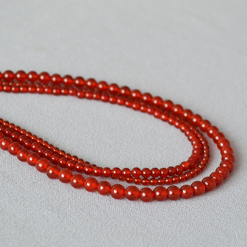New Chinese style national wind ice through red agate real stone string pearl simple elegant woman temperament necklace clavicle chain wholesale 