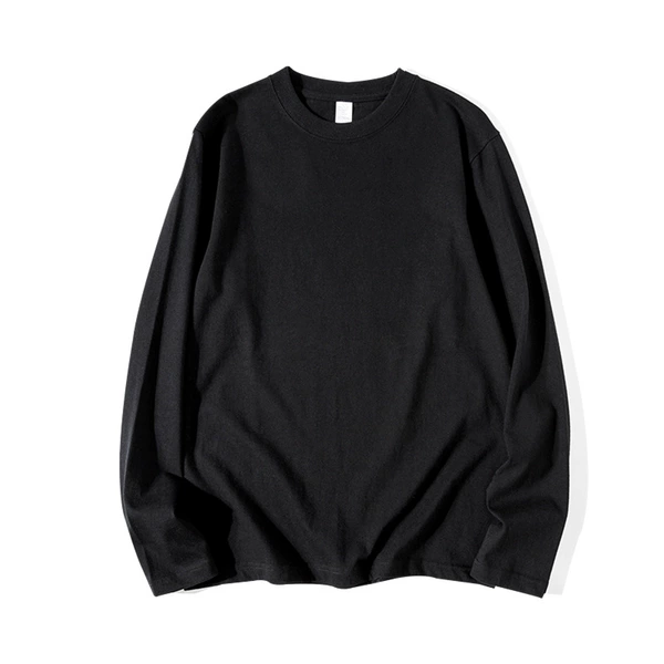 Black cotton colored long-sleeve