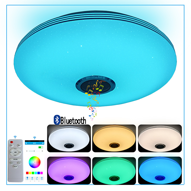 Inteligente Bluetooth luz de techo Amazon Bluetooth música luz de techo 100W LED inteligente Bluetooth luz de techo 108