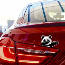 汽车熊猫贴纸车门遮挡划痕个性创意贴画卡通电动车摩托车装饰车贴