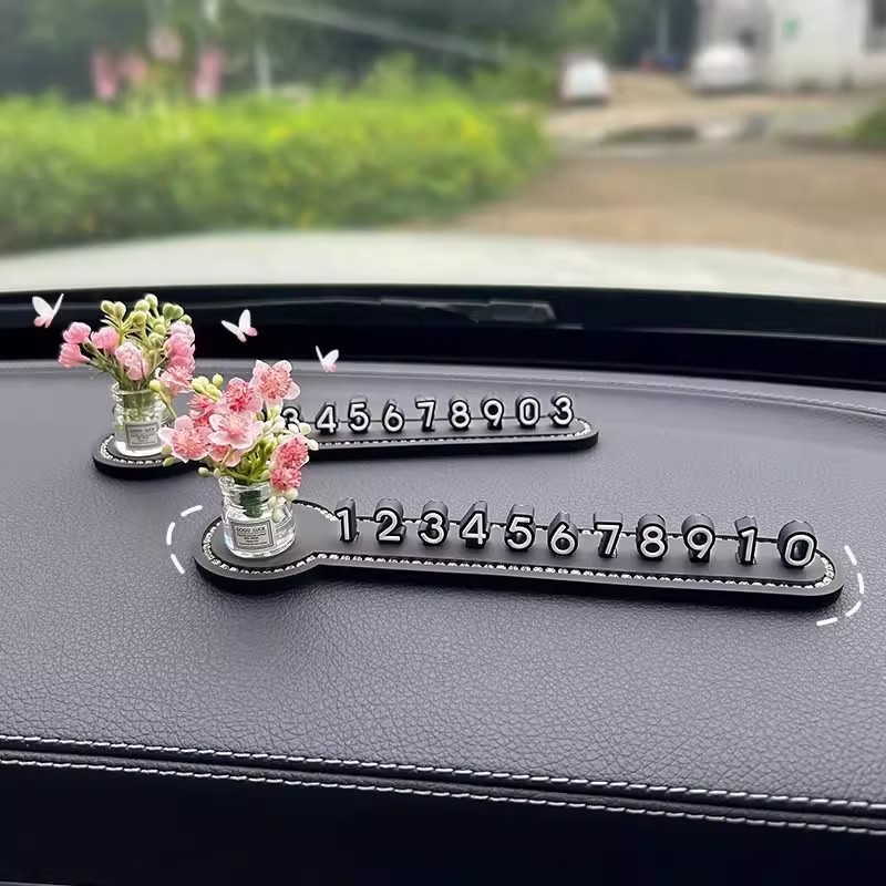 자동차 번호판을 이동하는 만화 꽃병 전화 번호판 자동차 내부에 창의적인 번호판을 이동하는 임시 주차 자동차 범용 제품