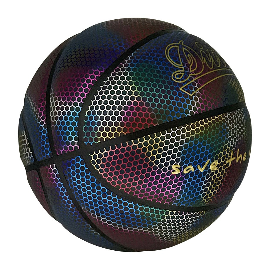 Baloncesto luminoso luminoso genuino, resistente al desgaste, antideslizante, alto elástico, bola de juego estándar No. 7, soporte OEM OEM