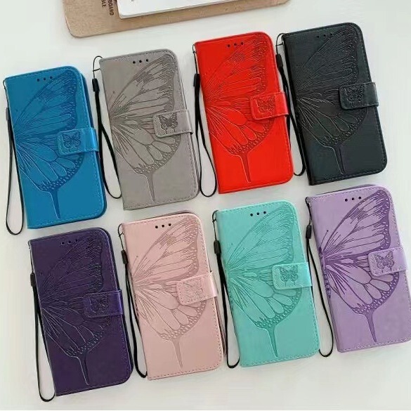 Suitable for Iphone17 Embossed Butterfly Flower Leather Case All-Inclusive Apple 16Promax Business Flip Phone Leather Case 15