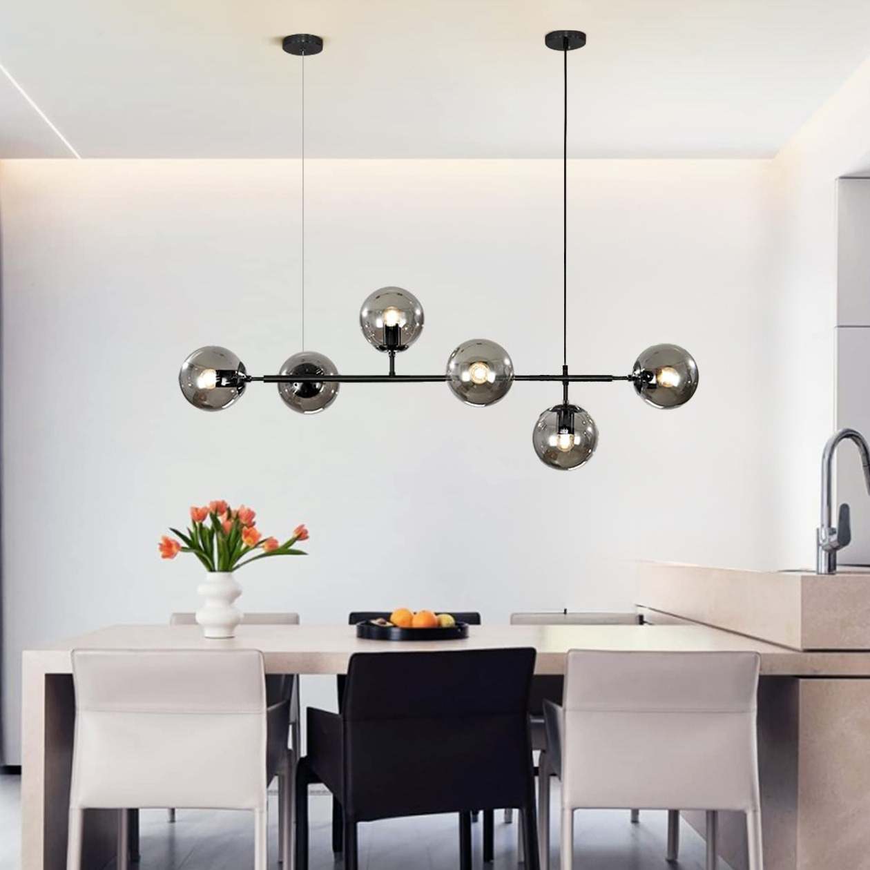 Moderno minimalista de hierro forjado restaurante bar araña Comercio exterior Amazon restaurante iluminación fábrica en stock lámparas al por mayor