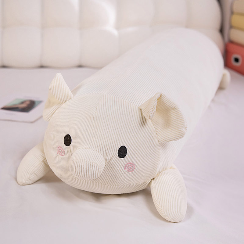 Almohada de cerdo de pana de dibujos animados Almohada de tira larga para dormir para niños Clip para dormir lateral para niñas Almohada para piernas Cojín para sofá junto a la cama