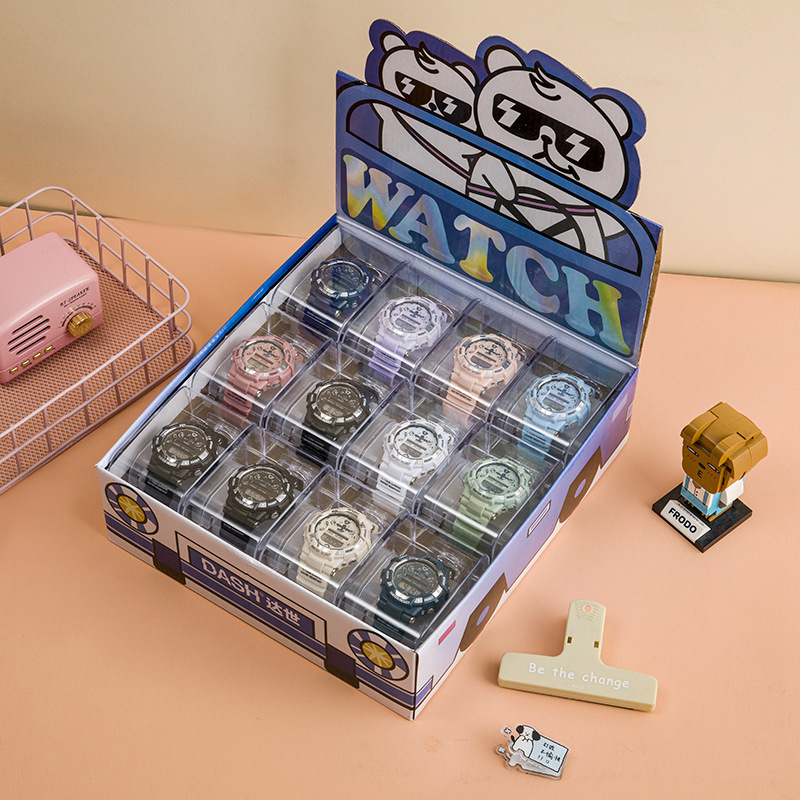 Dashi serie caja electrónica reloj popular luminoso impermeable reloj para estudiantes hombres y mujeres simple reloj deportivo