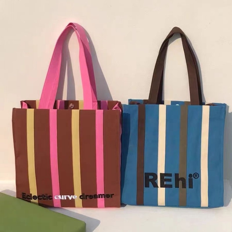 Rehi 收获储存袋上课帆布包大容量休闲百搭托特包单肩斜挎包|undefined