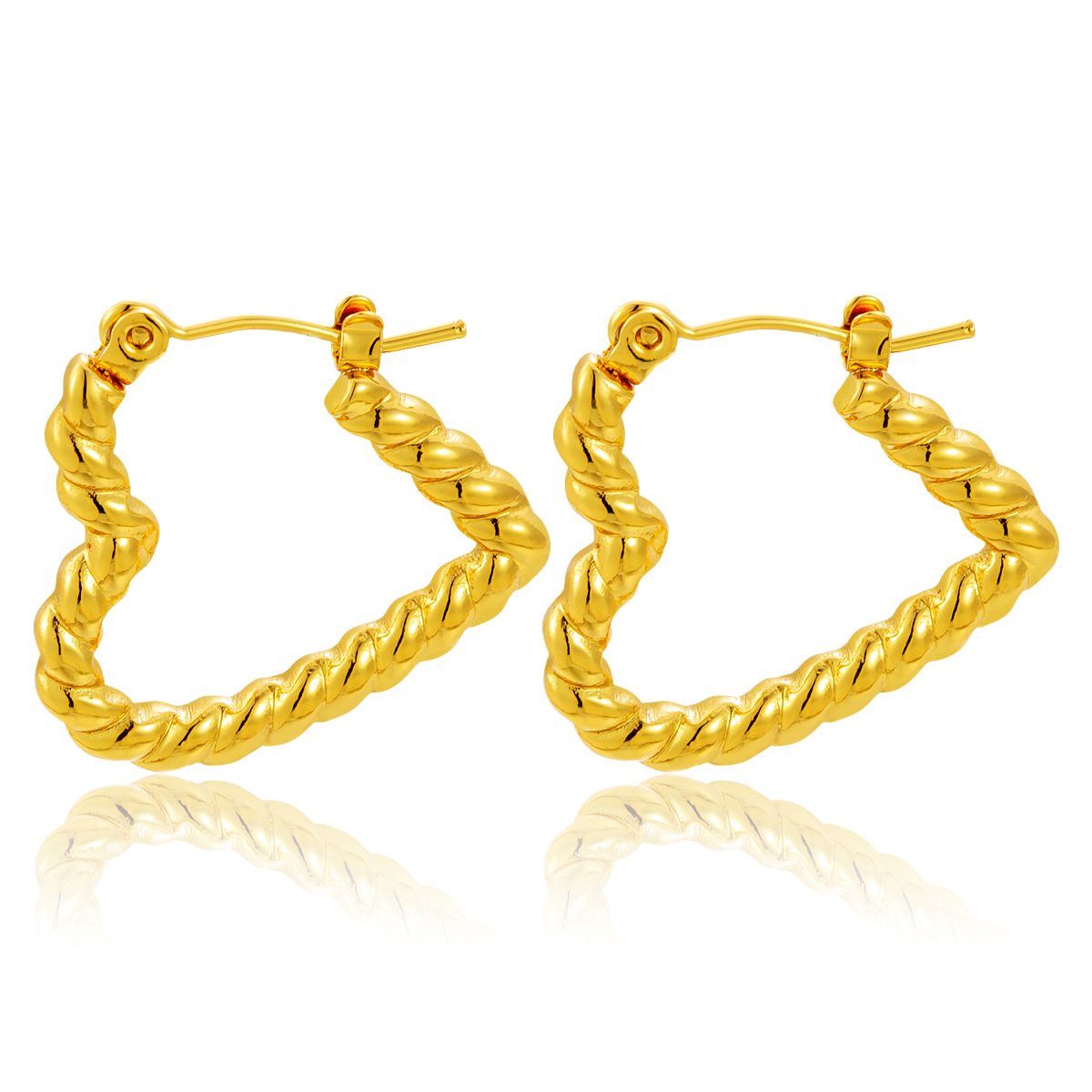 Temperamento de moda europeo y americano transfronterizo, nuevos pendientes de acero inoxidable que no se desvanece, anillo de amor simple y versátil, hebilla de oreja de acero de titanio