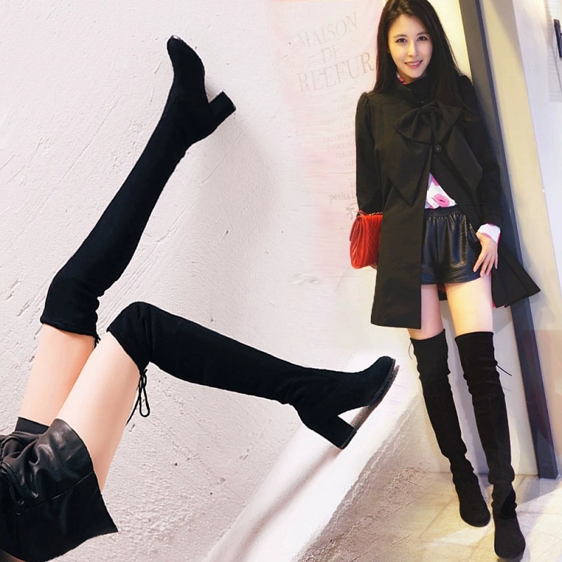 High elastic winter high boots