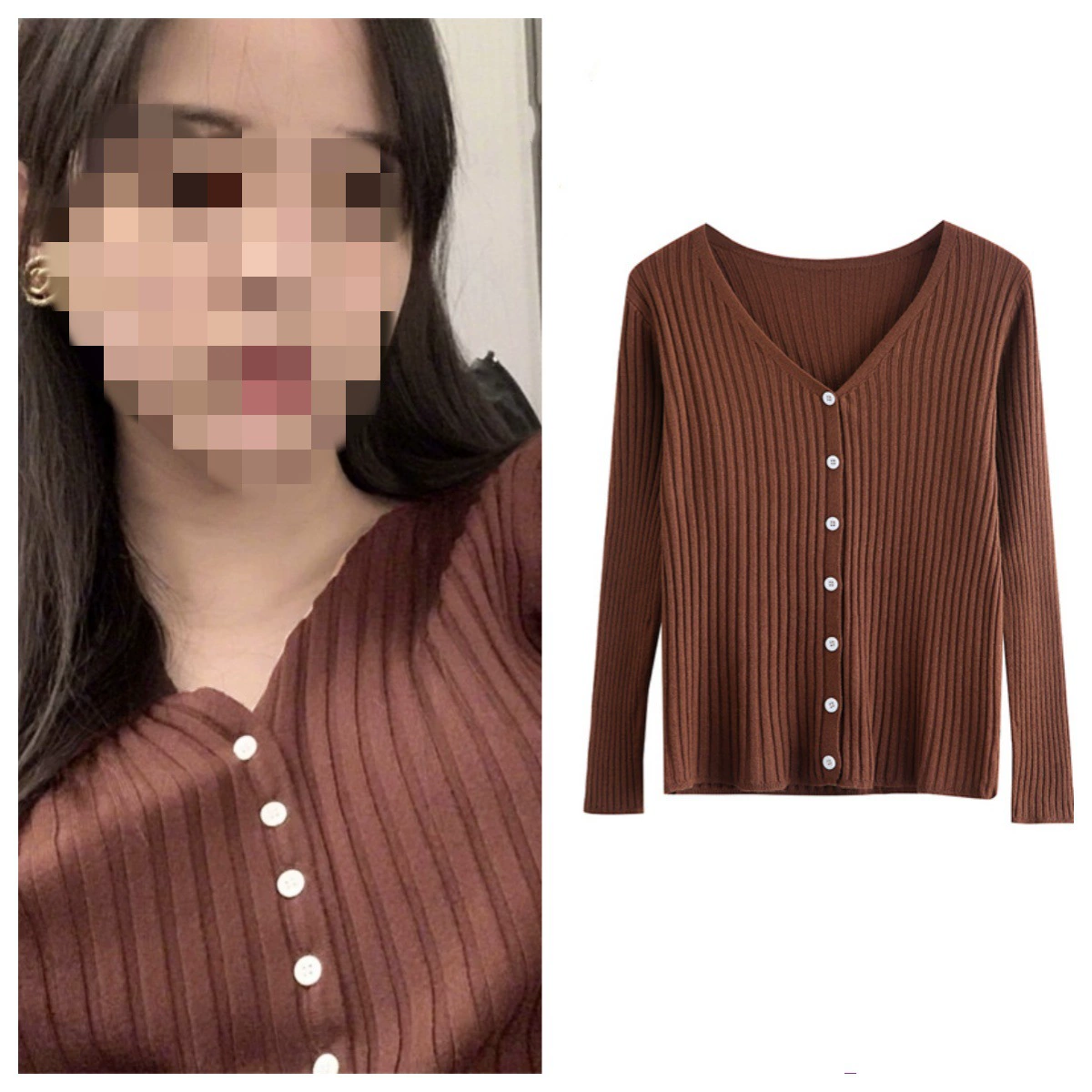 В наличии Свитер с длинными рукавами Ouyang Nana Star, вязаная Базовая рубашка, приталенный Французский Топ, приталенный, на весну и осень